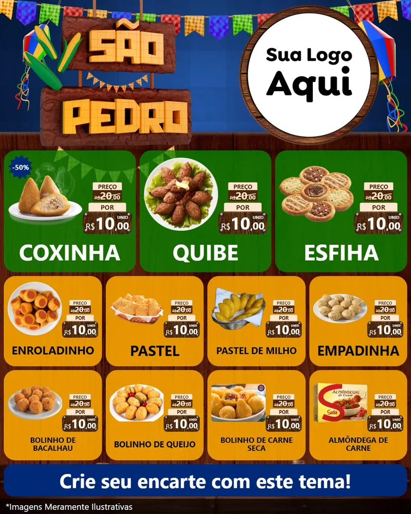 Modelo de Rede Social para Feed Instagram com o tema São Pedro para Salgadaria