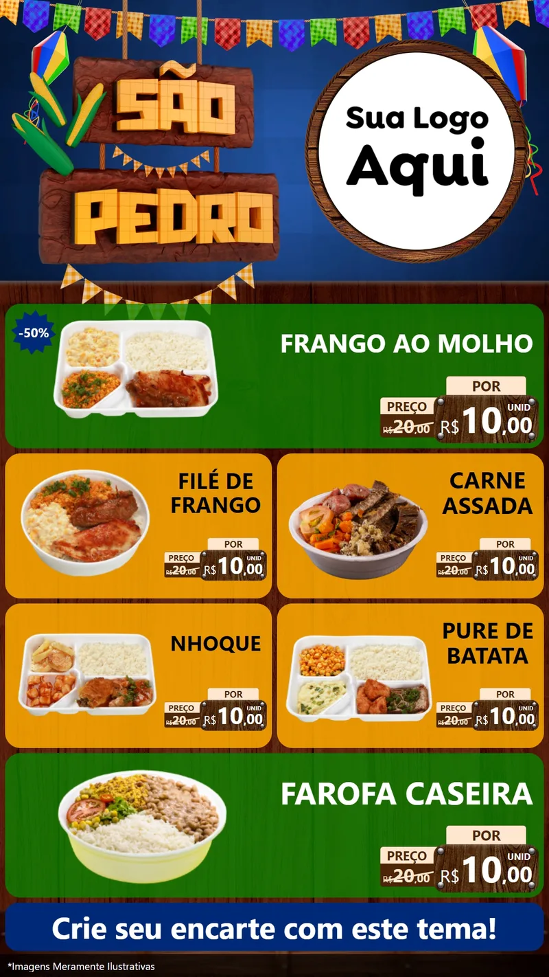 Modelo de TV para TV Vertical com o tema São Pedro para Restaurante