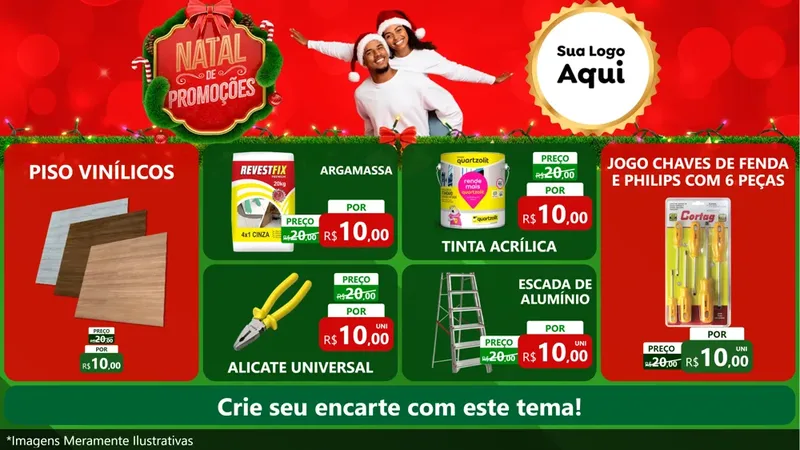 Modelo de TV para TV Horizontal com o tema Natal de Promoções para Material para Construção