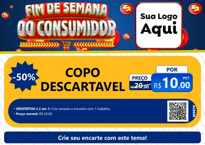 Modelo de Cartaz para Cartaz A4 Horizontal com o tema Fim de Semana do Consumidor para Embalagens