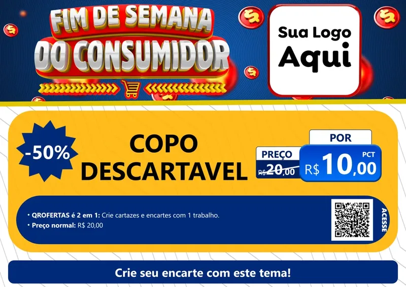 Modelo de Cartaz para Cartaz A4 Horizontal com o tema Fim de Semana do Consumidor para Embalagens