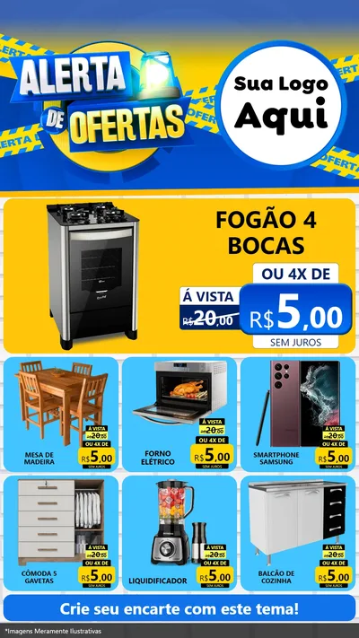 Modelo de Rede Social para Stories com o tema Alerta de Ofertas para Móveis e Eletro
