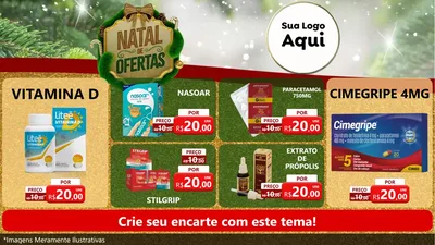 Modelo de TV para TV Horizontal com o tema Ofertas de Natal para Farmácia