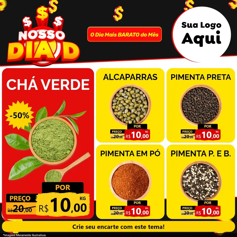 Modelo de Rede Social para Feed Facebook com o tema Nosso Dia D para Produtos Naturais