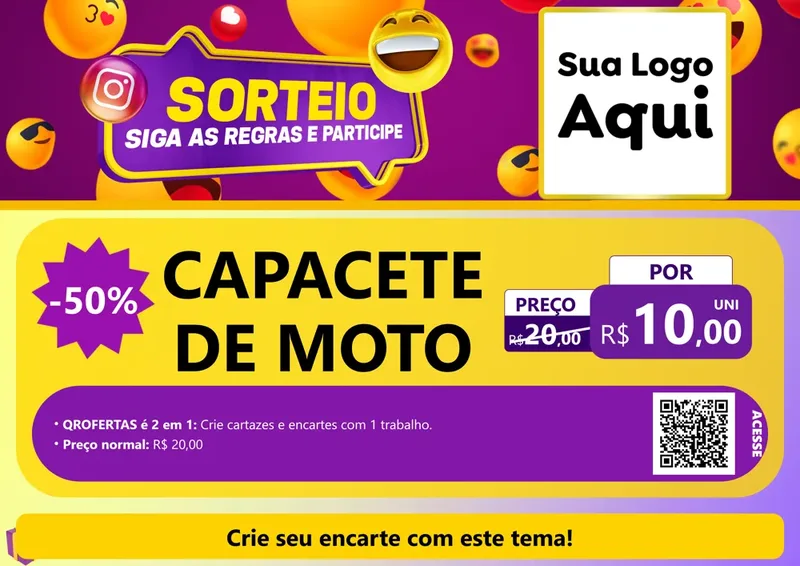 Modelo de Cartaz para Cartaz A4 Horizontal com o tema Sorteio para Moto peças