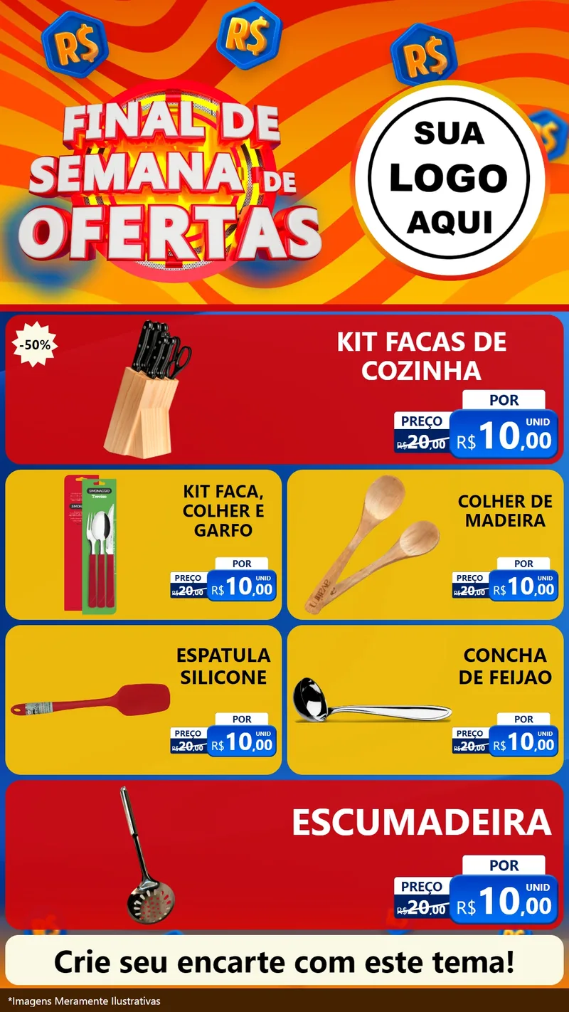 Modelo de TV para TV Vertical com o tema Final de Semana de Ofertas para Utilidades Domésticas