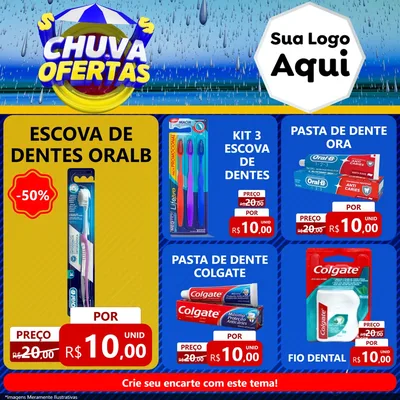 Modelo de Rede Social para Feed Facebook com o tema Chuva de Ofertas para Higiene Pessoal
