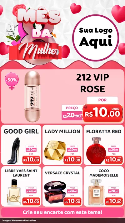 Modelo de Rede Social para Stories com o tema Mês da Mulher para Perfumes