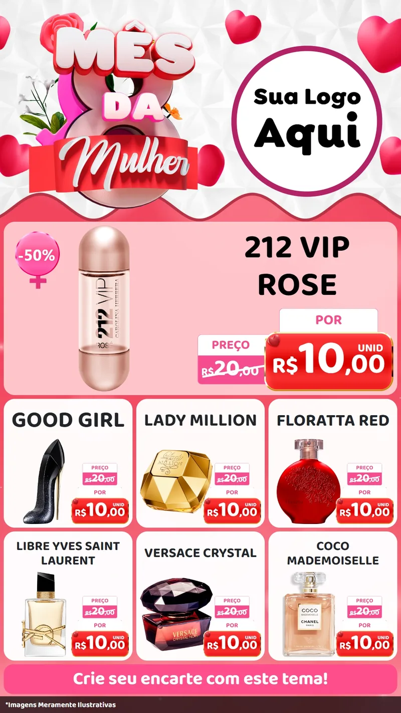 Modelo de Rede Social para Stories com o tema Mês da Mulher para Perfumes