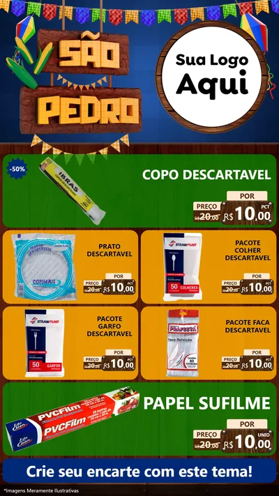 Modelo de TV para TV Vertical com o tema São Pedro para Embalagens