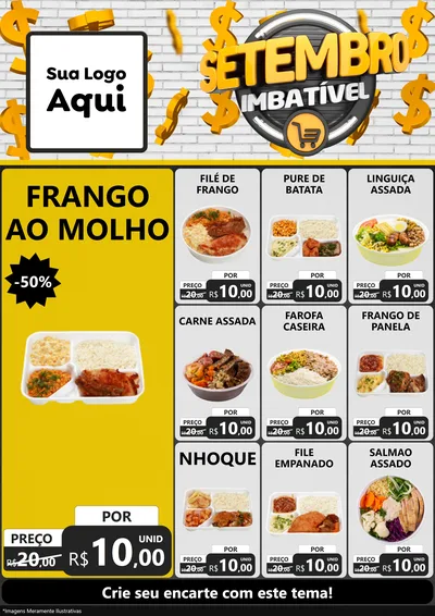 Modelo de Encarte para Encarte A4 Vertical com o tema Setembro Imbatível para Restaurante