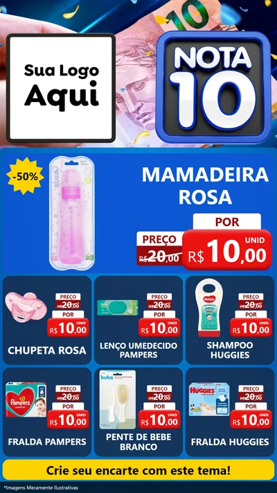 Modelo de Rede Social para Stories com o tema Nota 10 para Bebês