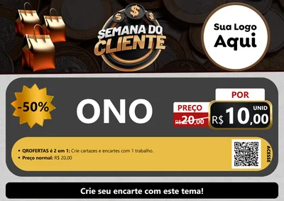 Modelo de Cartaz para Cartaz A4 Horizontal com o tema Semana do Cliente para Óticas