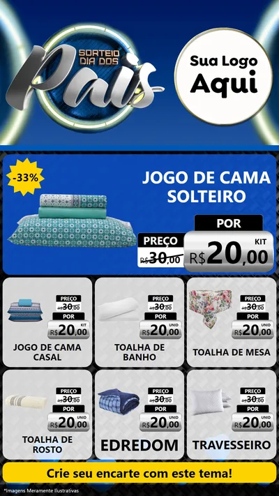 Modelo de Rede Social para Stories com o tema Sorteio Dia Dos Pais para Cama, Mesa e Banho