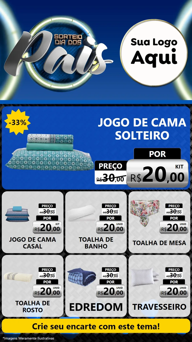 Modelo de Rede Social para Stories com o tema Sorteio Dia Dos Pais para Cama, Mesa e Banho
