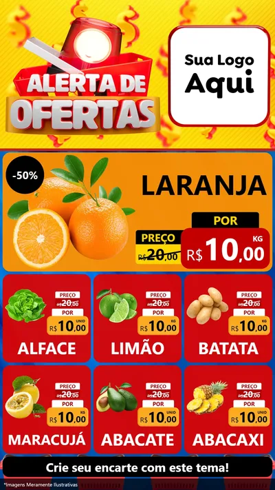 Modelo de Rede Social para Stories com o tema Alerta de Ofertas para Hortifrúti
