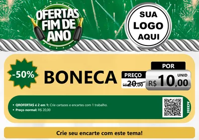Modelo de Cartaz para Cartaz A4 Horizontal com o tema Ofertas Fim de Ano para Brinquedos