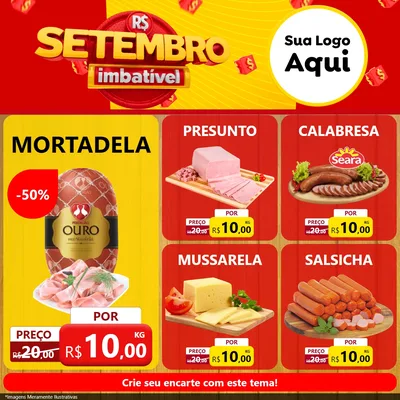 Modelo de Rede Social para Feed Facebook com o tema Setembro Imbatível para Frios e Laticínios