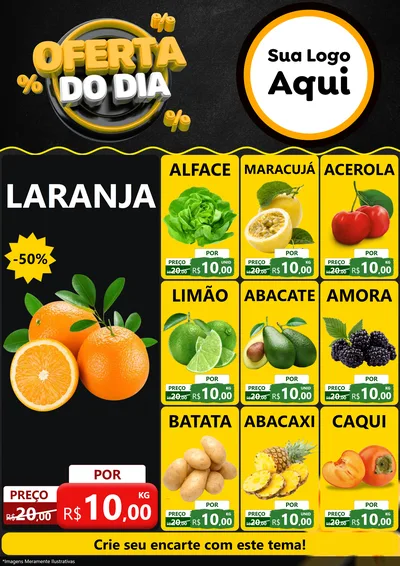 Modelo de Encarte para Encarte A4 Vertical com o tema Oferta Do Dia para Hortifrúti