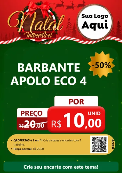 Modelo de Cartaz para Cartaz A4 Vertical com o tema Natal Imperdível para Armarinho e Aviamentos