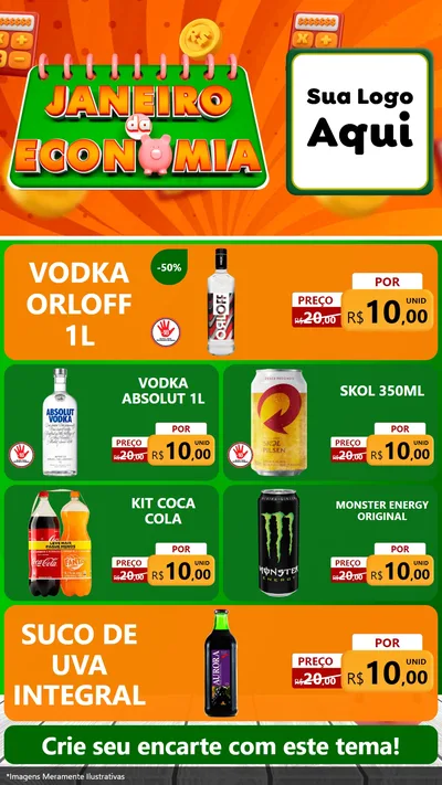 Modelo de TV para TV Vertical com o tema Janeiro da Economia para Distribuidora de bebidas