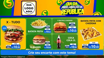 Modelo de TV para TV Horizontal com o tema Dia Da Proclamação da República para Hamburgueria