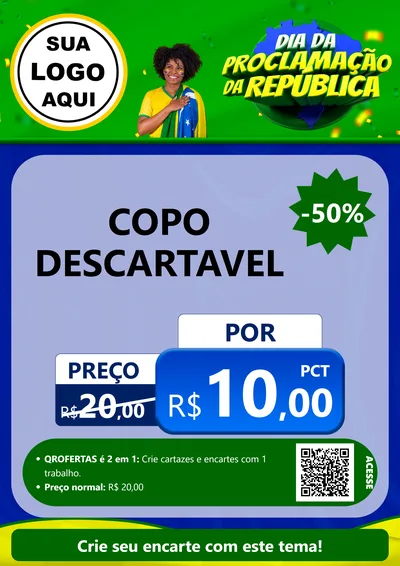 Modelo de Cartaz para Cartaz A4 Vertical com o tema Dia Da Proclamação Da República para Embalagens