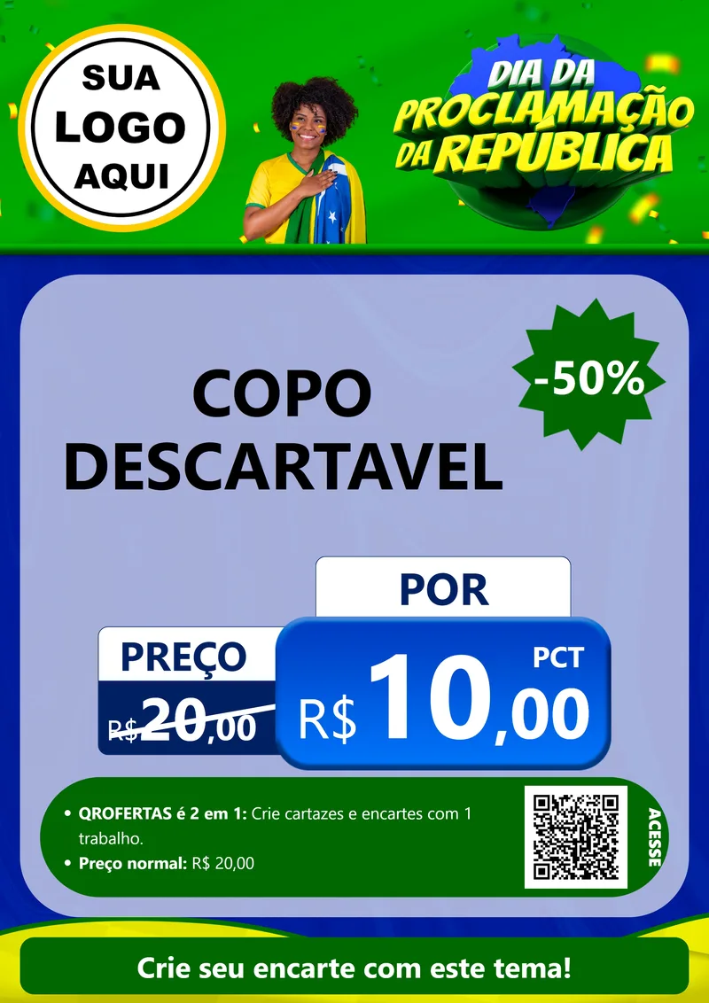 Modelo de Cartaz para Cartaz A4 Vertical com o tema Dia Da Proclamação Da República para Embalagens