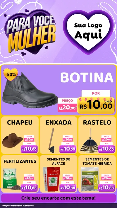 Modelo de Rede Social para Stories com o tema Para Você, Mulher para Agropecuária