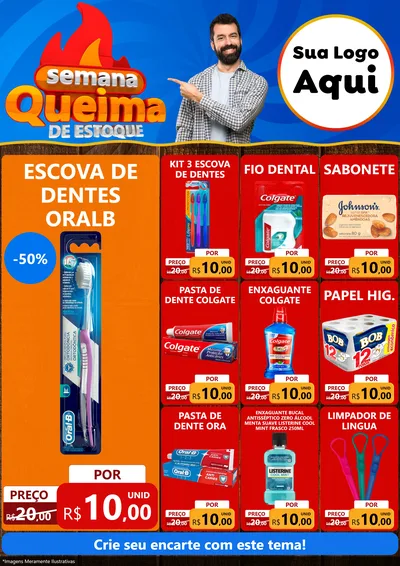 Modelo de Encarte para Encarte A4 Vertical com o tema Semana Queima de Estoque para Higiene Pessoal