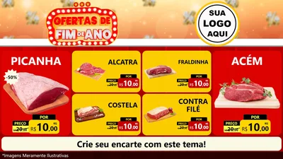 Modelo de TV para TV Horizontal com o tema Ofertas de Fim de Ano para Açougue