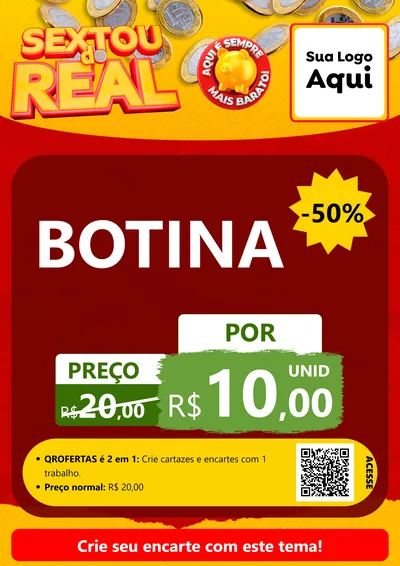 Modelo de Cartaz para Cartaz A4 Vertical com o tema Sextou do Real para Agropecuária