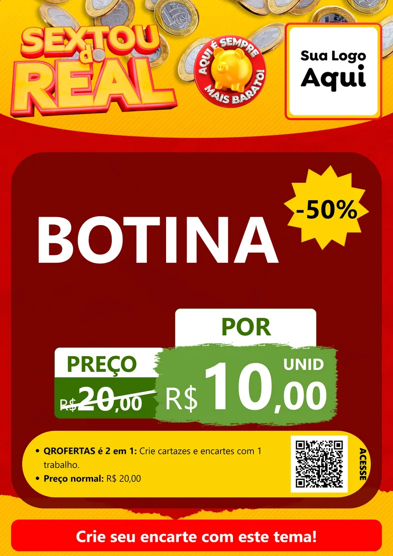 Modelo de Cartaz para Cartaz A4 Vertical com o tema Sextou do Real para Agropecuária