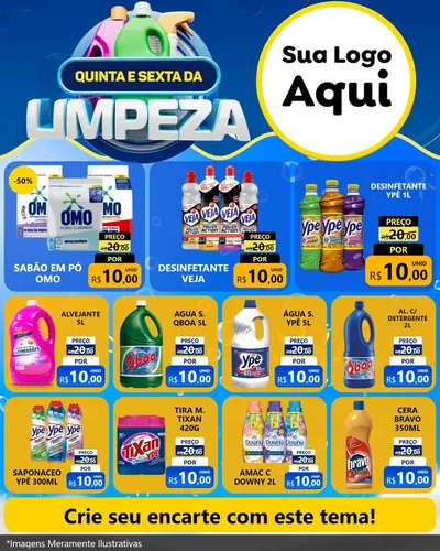 Modelo de Rede Social para Feed Instagram com o tema Quinta e Sexta da Limpeza para Produtos de Limpeza