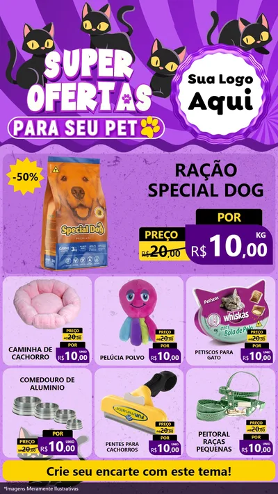 Modelo de Rede Social para Stories com o tema Super Ofertas Para Seu Pet para Pet Shop