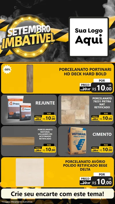 Modelo de TV para TV Vertical com o tema Setembro Imbatível para Pisos e revestimentos
