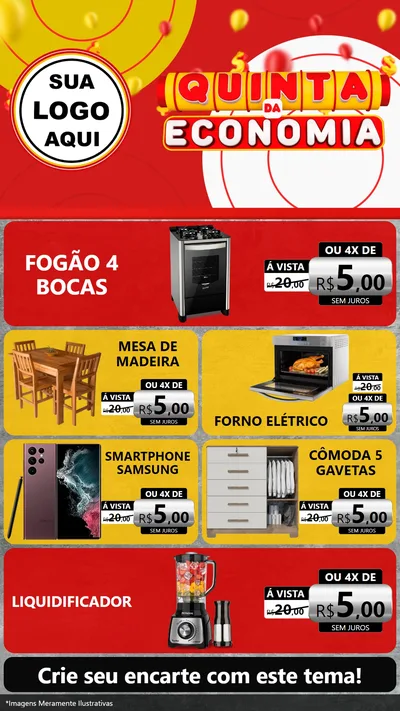 Modelo de TV para TV Vertical com o tema Quinta da Economia para Móveis e Eletro