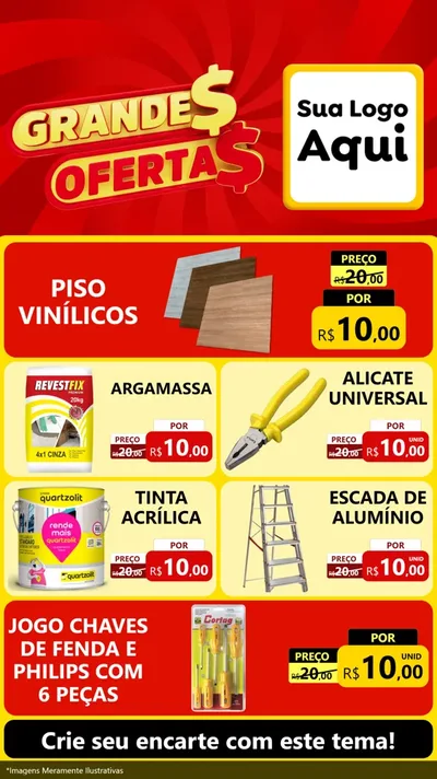 Modelo de TV para TV Vertical com o tema Grandes Ofertas para Material para Construção