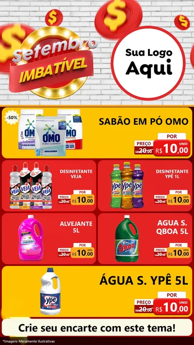 Modelo de TV para TV Vertical com o tema Setembro Imbatível para Produtos de Limpeza