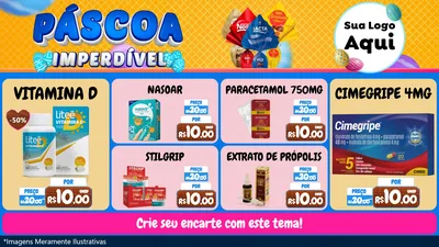 Modelo de TV para TV Horizontal com o tema Páscoa Imperdível para Farmácia