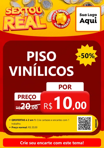 Modelo de Cartaz para Cartaz A4 Vertical com o tema Sextou do Real para Material para Construção