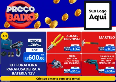 Modelo de Encarte para Encarte A4 Horizontal com o tema Preço Baixo para Maquinas e Ferramentas