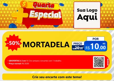 Modelo de Cartaz para Cartaz A4 Horizontal com o tema Quarta Mais Especial para Frios e Laticínios