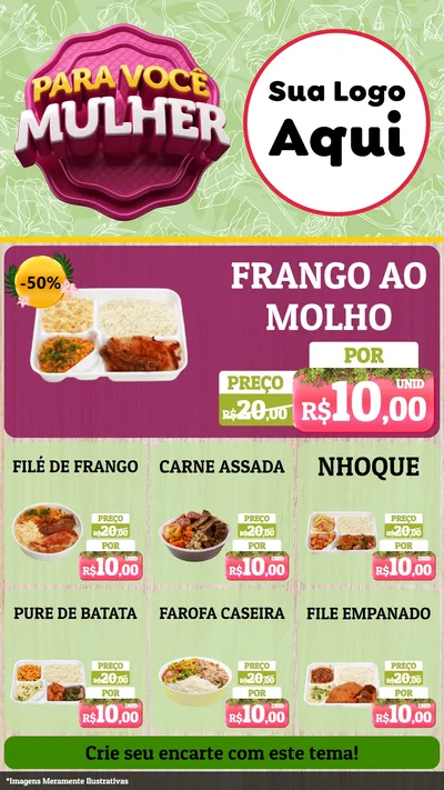 Modelo de Rede Social para Stories com o tema Para Você Mulher para Restaurante