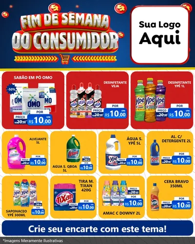 Modelo de Rede Social para Feed Instagram com o tema Fim de Semana do Consumidor para Produtos de Limpeza