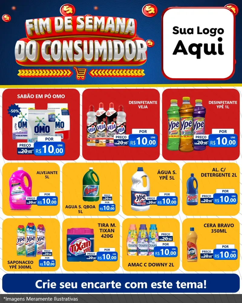 Modelo de Rede Social para Feed Instagram com o tema Fim de Semana do Consumidor para Produtos de Limpeza