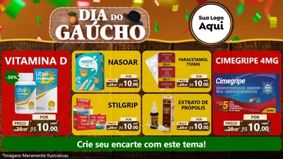 Modelo de TV para TV Horizontal com o tema Dia do Gaúcho para Farmácia