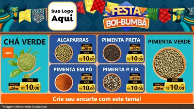 Modelo de TV para TV Horizontal com o tema Festa Boi Bumbá para Produtos Naturais