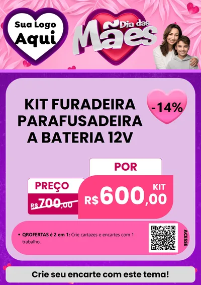 Modelo de Cartaz para Cartaz A4 Vertical com o tema Dia das Mães para Maquinas e Ferramentas