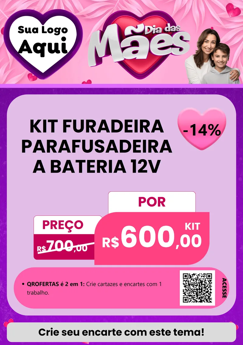 Modelo de Cartaz para Cartaz A4 Vertical com o tema Dia das Mães para Maquinas e Ferramentas